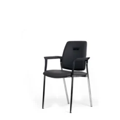 Fauteuil visiteur 4 pieds Artech - cuir - piétement chrome