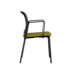 Fauteuil visiteur 4 pieds F8 - assise tissu et dossier résille Rythm - piétement époxy
