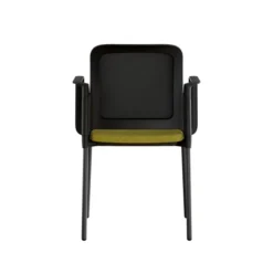 Fauteuil visiteur 4 pieds F8 - assise tissu et dossier résille Rythm - piétement époxy