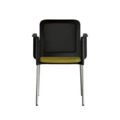 Fauteuil visiteur 4 pieds F8 - assise tissu et dossier résille Rythm - piétement chrome