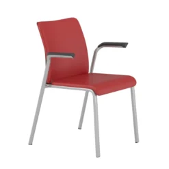 Fauteuil visiteur 4 pieds Reply - cuir - piétement chrome