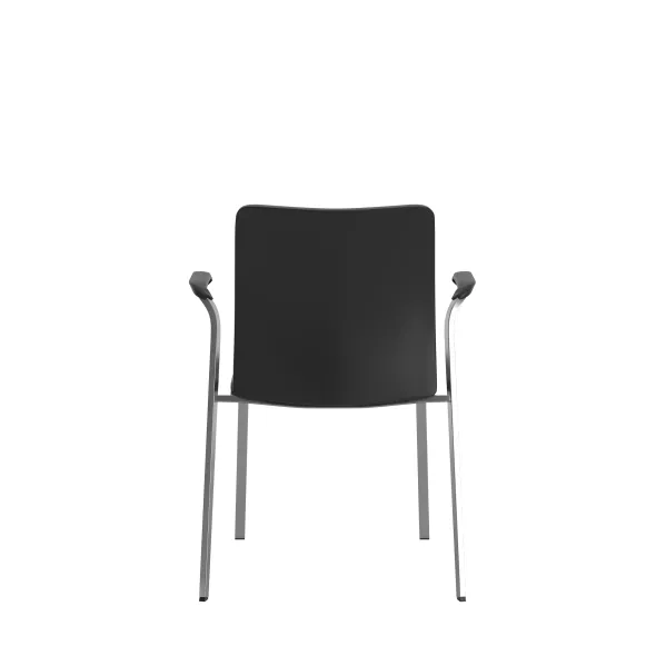 Fauteuil visiteur 4 pieds Reply - cuir - piétement chrome
