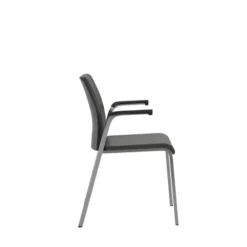 Fauteuil visiteur 4 pieds Reply - cuir - piétement chrome