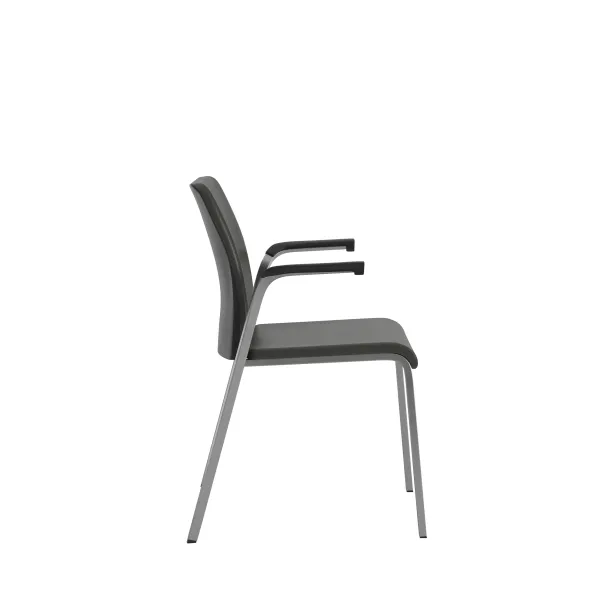 Fauteuil visiteur 4 pieds Reply - cuir - piétement chrome
