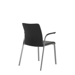 Fauteuil visiteur 4 pieds Reply - cuir - piétement chrome