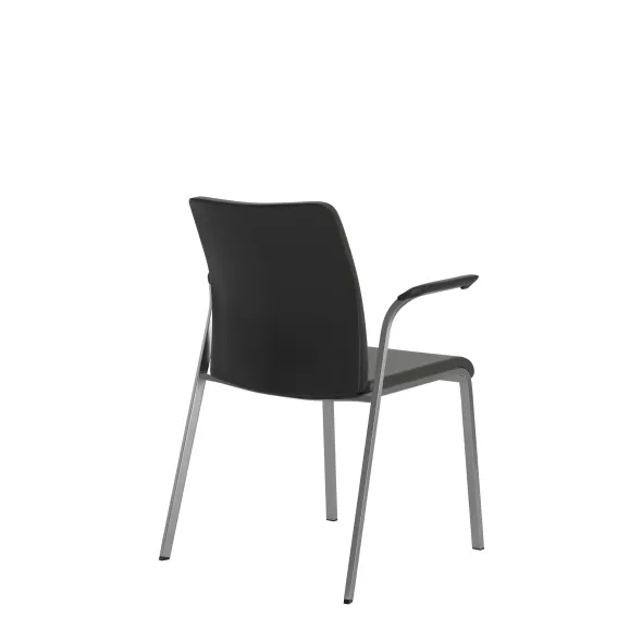 Fauteuil visiteur 4 pieds Reply - cuir - piétement chrome