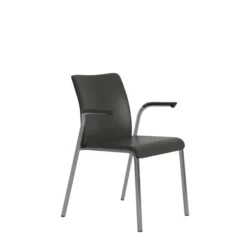 Fauteuil visiteur 4 pieds Reply - cuir - piétement chrome