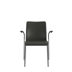 Fauteuil visiteur 4 pieds Reply - cuir - piétement chrome