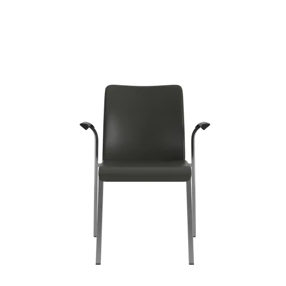 Fauteuil visiteur 4 pieds Reply - cuir - piétement chrome