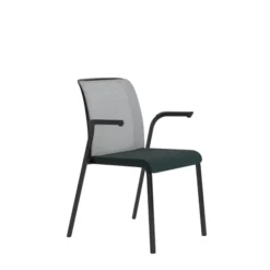 Fauteuil visiteur 4 pieds Reply Air - assise tissu - dossier résille - avec accotoirs fixes