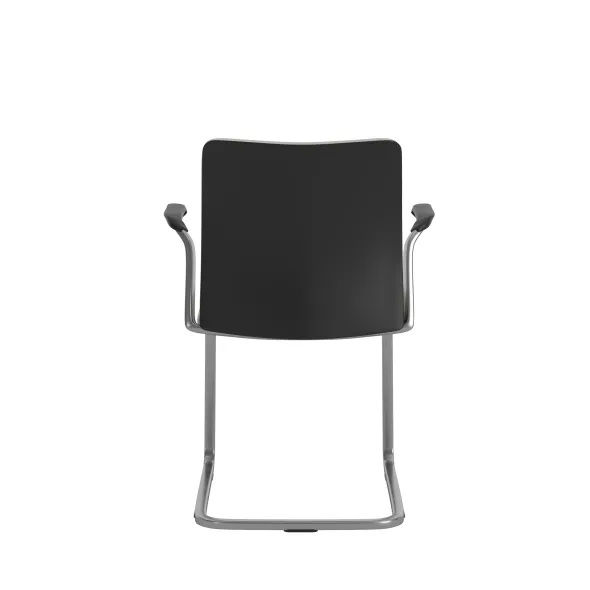 Fauteuil visiteur piétement luge Reply - cuir piétement chrome