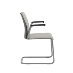 Fauteuil visiteur piétement luge Reply - cuir piétement chrome