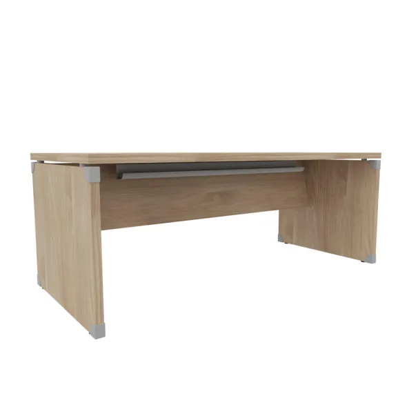 Goulotte d'électrification horizontale Léandre Manager pour bureau mélaminé pieds cadre ou panneaux - pvc alu -