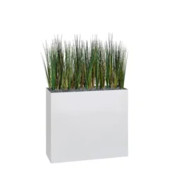 Jardinière haute métallique Ferro - l. 80 x h. 74 cm - avec herbe