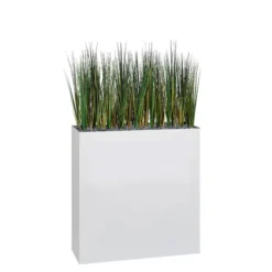 Jardinière haute métallique Ferro - l. 80 x h. 90 cm - avec herbe
