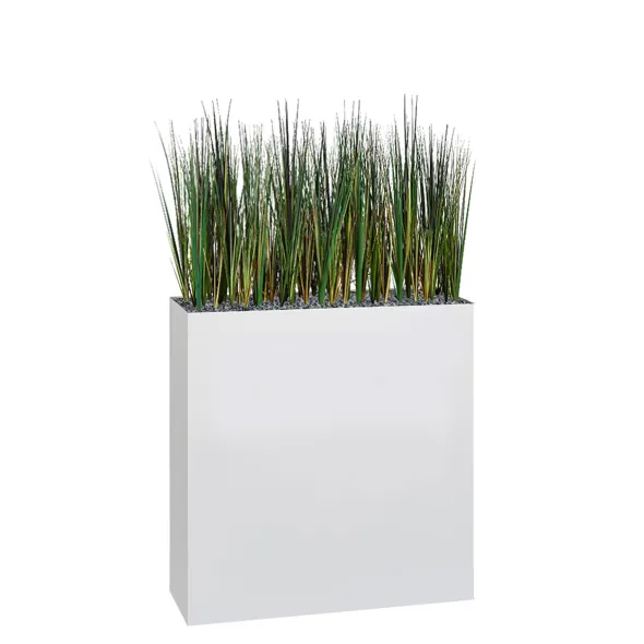 Jardinière haute métallique Ferro - l. 80 x h. 90 cm - avec herbe