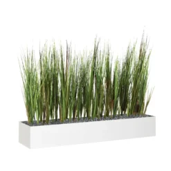 Jardinière métallique Ferro - l. 120 x h. 12 cm - avec herbe