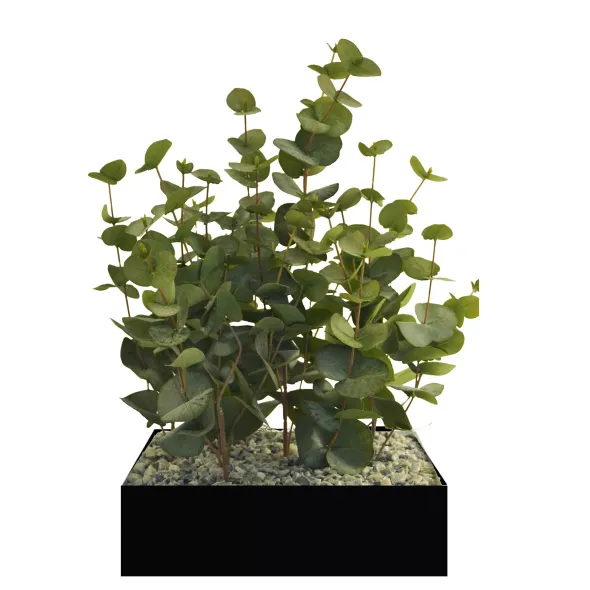 Jardinière métal à poser Colline - l. 30 x h. 45 x l. 30 cm - avec eucalyptus - bac h. 8 cm