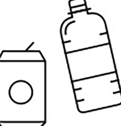 Jeu de pictogrammes pour poubelle Pick Up - papier, canettes et bouteilles, tout venant