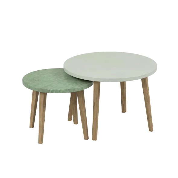 Jeux de deux tables basses gigognes Confluence