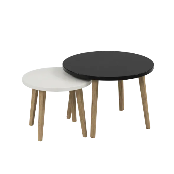 Jeux de deux tables basses gigognes Confluence
