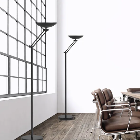 Lampadaire de bureau LED Dely - fût articulé - noir