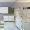 Lampadaire de bureau LED Dely - fût articulé - gris
