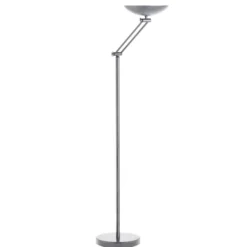Lampadaire de bureau LED Dely - fût articulé - gris