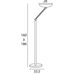 Lampadaire LED First Led articulé - noir