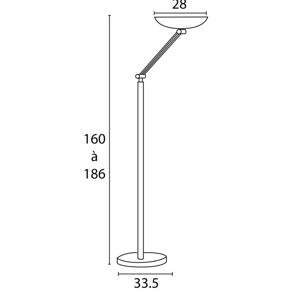 Lampadaire LED First Led articulé - noir
