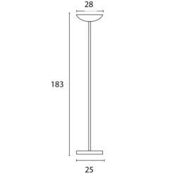 Lampadaire LED First Led droit - gris