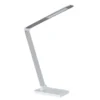 Lampe de bureau LED Amiral - socle blanc - bras et tête gris alu
