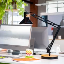 Lampe de bureau LED Baya Bamboo noir