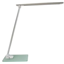 Lampe de bureau LED Popy blanc/gris métal