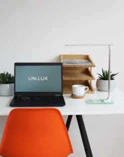 Lampe de bureau LED Popy blanc/gris métal