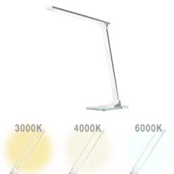 Lampe de bureau LED Popy blanc/gris métal