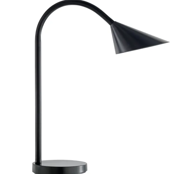 Lampe de bureau LED Sol - à bras flexible - noir - 6 W