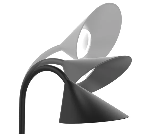Lampe de bureau LED Sol - à bras flexible - noir - 6 W