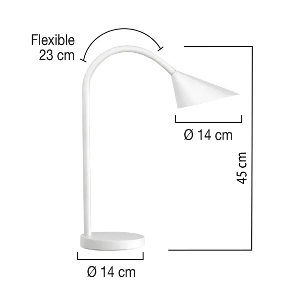 Lampe de bureau LED Sol - à bras flexible - blanc - 6 W