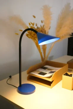 Lampe de bureau LED Sol - à bras flexible - bleu - 6 W