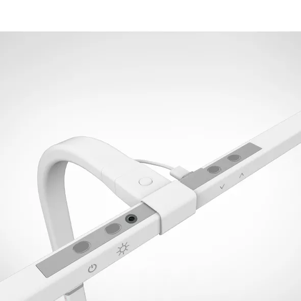 Lampe de bureau LED Strata - fixation à pince - blanc