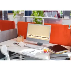 Lampe de bureau LED Strata - fixation à pince - blanc
