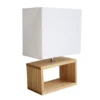 Lampe de chevet Deko - fût rectangulaire bois - 11 W