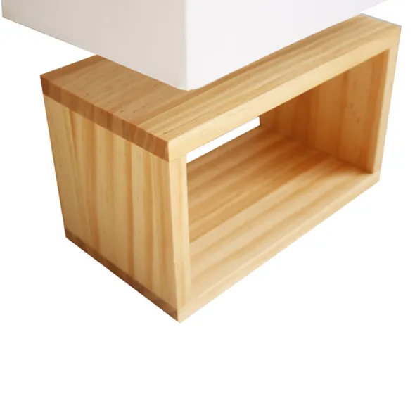 Lampe de chevet Deko - fût rectangulaire bois - 11 W