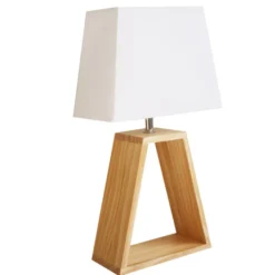 Lampe de chevet Dune - fût triangulaire bois - 11 W