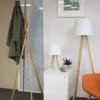 Lampe de chevet Katy - fût trépied bois - 11 W