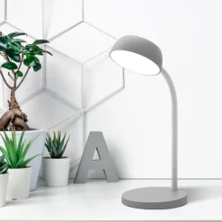 Lampe de chevet LED Tamy - à bras flexible - gris - 6 W