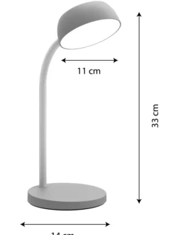 Lampe de chevet LED Tamy - à bras flexible - gris - 6 W