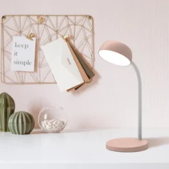 Lampe de chevet LED Tamy - à bras flexible - rose - 6 W