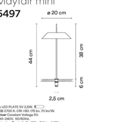 Lampe à fixer LED Mayfair - h. 38 cm